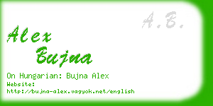 alex bujna business card